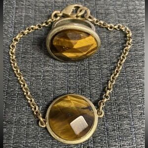 Minaret Tiger Eye Bracelet Ring Set